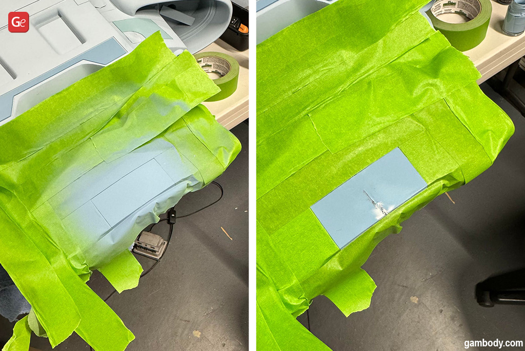 Green FrogTape to mask 3D print