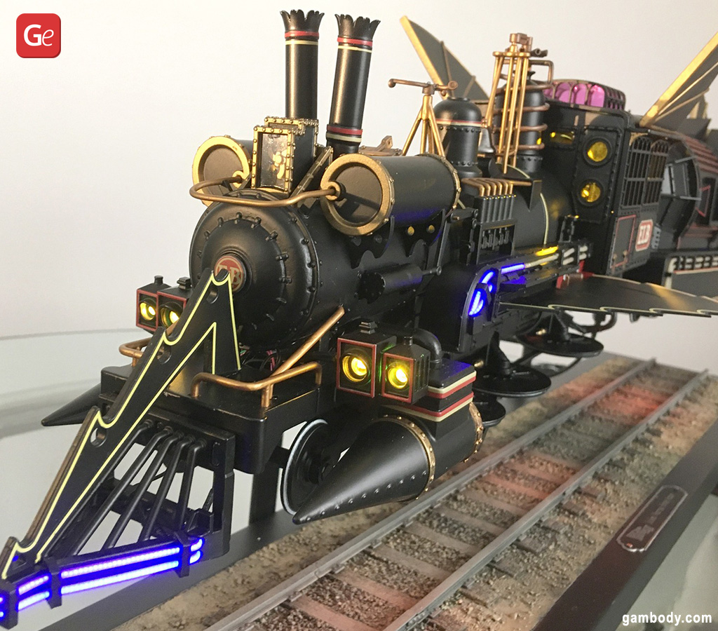 Trem impresso em 3D com LEDs Impressão 3D de volta para o futuro