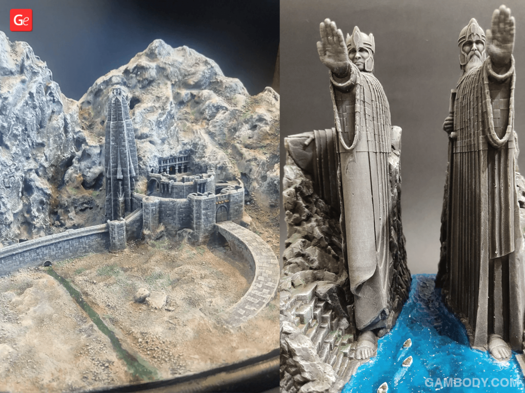 Argonath STL model and Helm's Deep STL model from Gambody