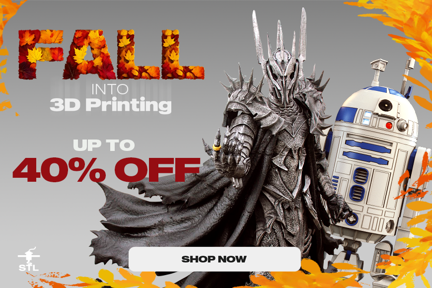 'Fall into 3D Printing' promo: Save up to 40% on iconic 3D models. Shop now!