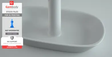 A minimalistic jewelry stand with a flat base and vertical pole for 3D printing.