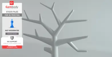 Minimalist tree-shaped jewelry stand with multiple branches for hanging items.