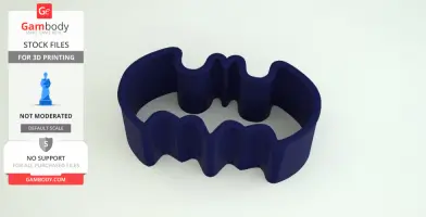 Blue Batman logo-shaped cookie cutter for 3D printing from Gambody.