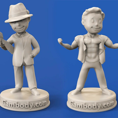 preview of Vault Boy: Adrenaline Rush + Gangster 3D Print Models  | Scale Figures
