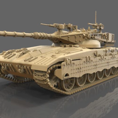 preview of Merkava 2 Tank 1:24 Scale Size 3D Print Model | Assembly Kit