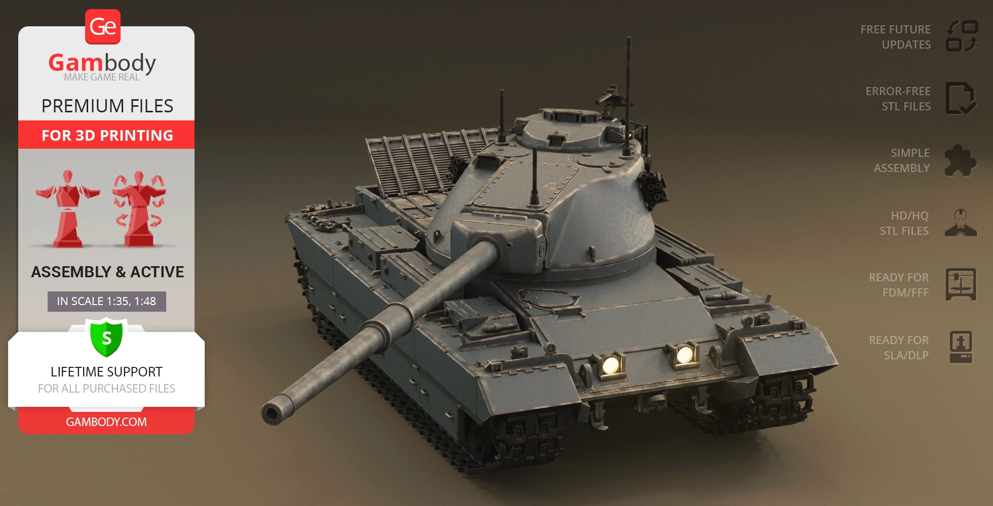 Buy Conqueror Tank 3D Printing Model | Assembly