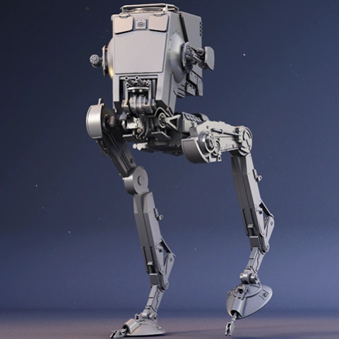 preview of AT-ST Walker 3D Printing Model | Assembly + Action