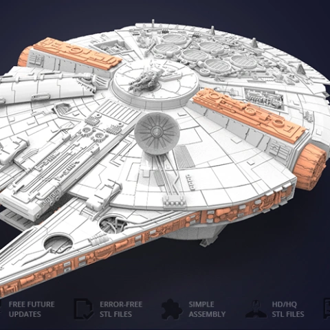 preview of Millennium Falcon Tracery, Docking Ring, Decor 3D Printable Exterior Parts Kit 4