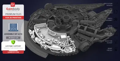 Detailed 3D model of Millennium Falcon interior parts for 3D printing, showcasing intricate components.