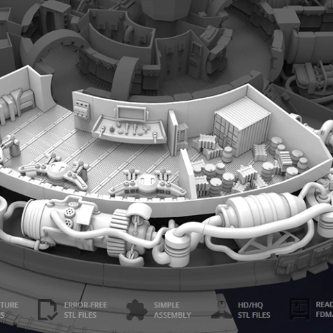 preview of Millennium Falcon Interior 3D Printable Parts Kit 2: Hyperdrive and Engineering Bay