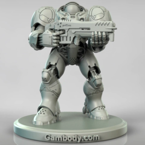 preview of Terran Marine 3D Model in Idle Position | Static Figure