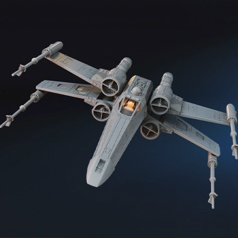 preview of T-65B X-Wing 3D Printing Model | Assembly + Action