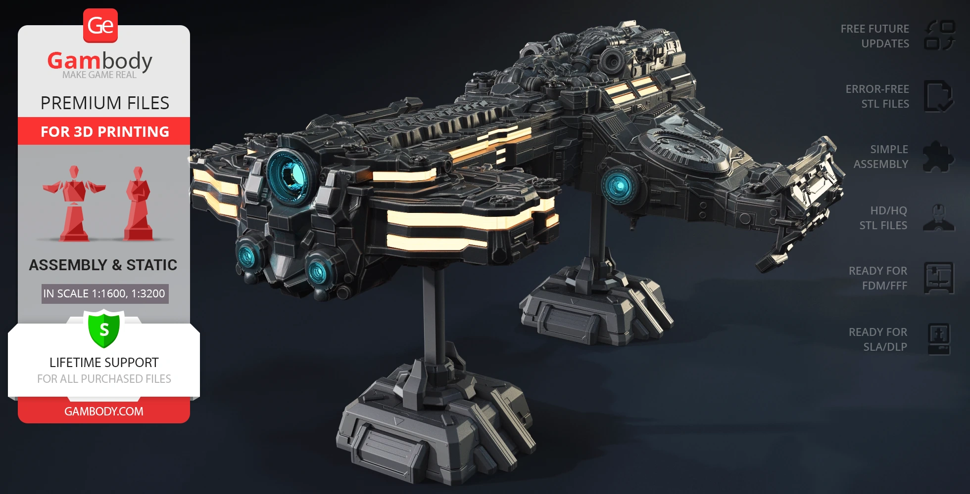 Buy Terran Battlecruiser 3D Printing Model | Assembly