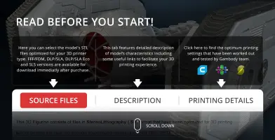 Star Wars TIE Crawler 3D model file options and printing setup info from Gambody.