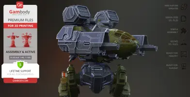 A detailed 3D model of the Mad Cat MkII mech, showcasing mechanical and weapon features.