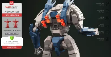 MWO Phoenix Hawk 3D Printer Files | Assembly + Action