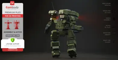 Hunchback BattleMech 3D Printer Files | Assembly + Action