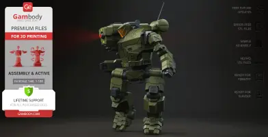 Hunchback BattleMech 3D Printer Files | Assembly + Action