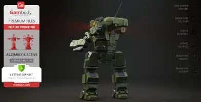 Hunchback BattleMech 3D Printer Files | Assembly + Action