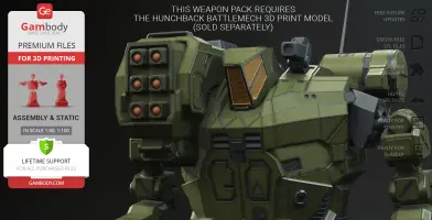 Hunchback BattleMech Weapon Pack 3D Printer Files | Assembly