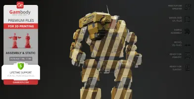 Hunchback BattleMech Weapon Pack 3D Printer Files | Assembly