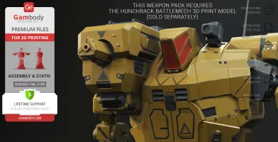 Hunchback BattleMech Weapon Pack 3D Printer Files | Assembly