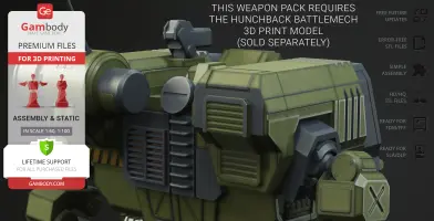 Hunchback BattleMech Weapon Pack 3D Printer Files | Assembly