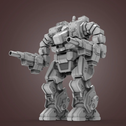 preview of MWO Hellbringer 3D Printing Model | Assembly + Action