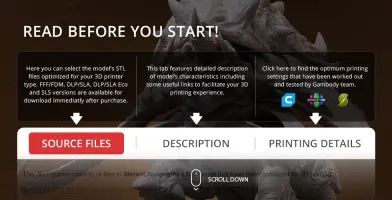 A detailed 3D model of a StarCraft Ultralisk with STL files ready for 3D printing, shown in a selection interface.