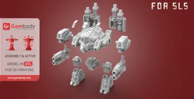 A detailed assembly of the Terran Thor mech from StarCraft, in STL format for 3D printing.