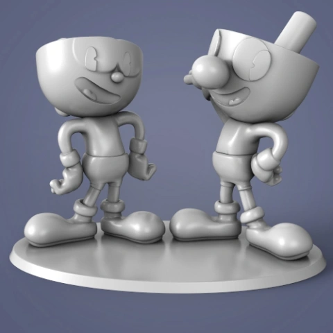 preview of Cuphead and Mugman 3D Printing Figurines | Assembly