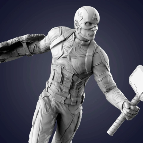 preview of Captain America 3D Printing Figurine | Assembly