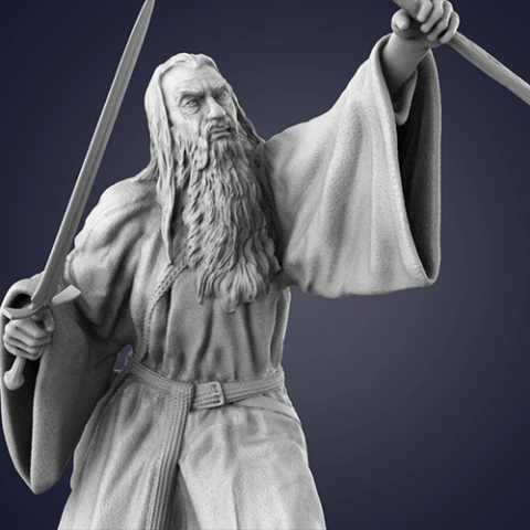 preview of Gandalf the Grey 3D Printing Figurine in Diorama | Assembly