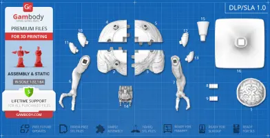 3D model parts layout for Rootmars from Metal Slug, including limbs, head, and accessories for printing.