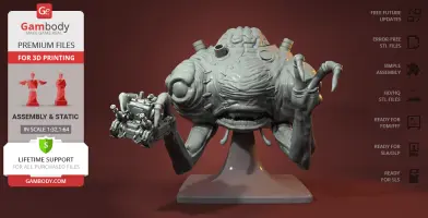 Alien creature model from Metal Slug, detailed with armor and weapons, ready for 3D printing.