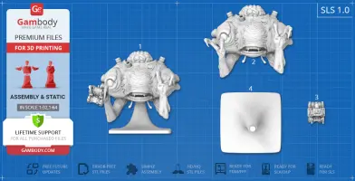 Alien creature model parts from Metal Slug game, shown for 3D printing assembly.