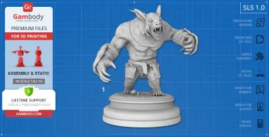 A detailed 3D model of Ursa from Dota 2, posed on a decorative base for 3D printing.