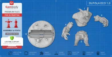 3D model parts of Ursa from Dota 2, including torso, arms, legs, and base, for assembly and 3D printing.