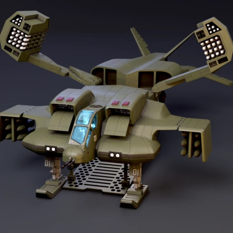 preview of UD-4L Cheyenne Dropship 3D Printing Model | Assembly