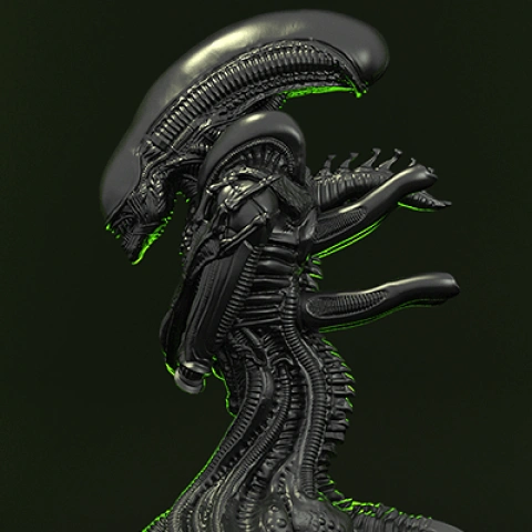 preview of Alien Xenomorph Bust 3D Printing Figurine | Assembly