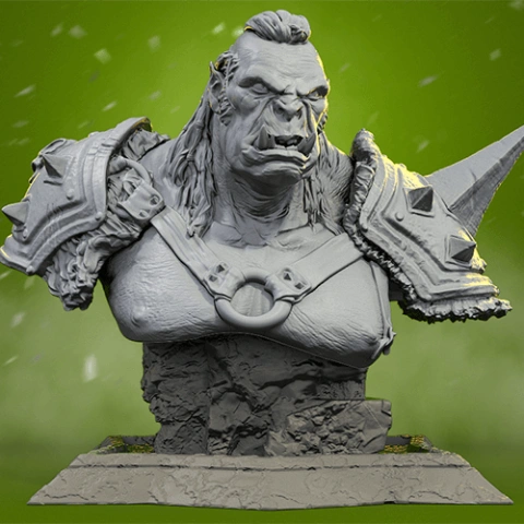 preview of Orc The Executioner Bust 3D Printing Figurine | Assembly