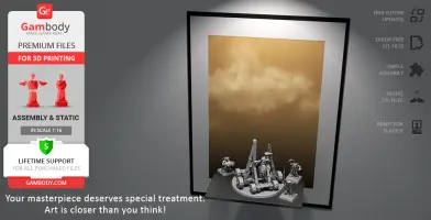 3D printed model of a Greenskins catapult with intricate details and components.