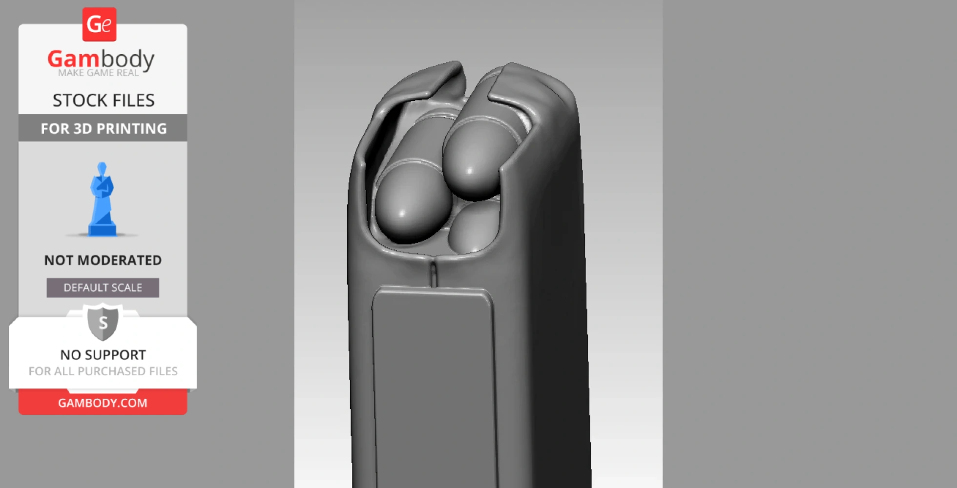 3D model of a TEC-9 magazine with visible bullets, designed for 1/6 scale 3D printing.
