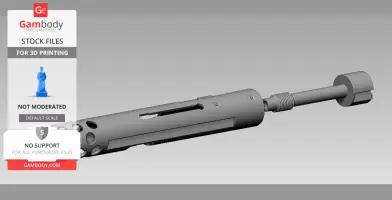 3D model of a scaled Intratec TEC-9 for printing, showing the barrel and detailed body components.