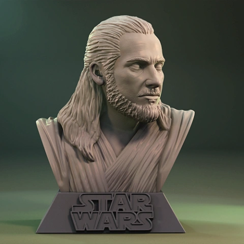 preview of Qui-Gon Jinn Bust 3D Printing Figurine | Assembly