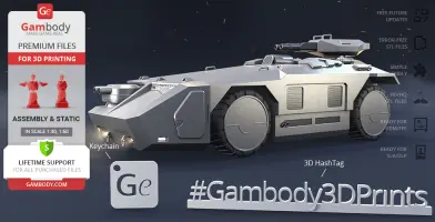 Futuristic armored personnel carrier 3D model, designed for 3D printing.