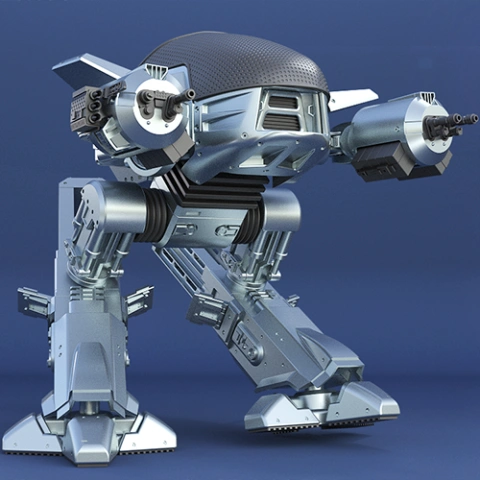 preview of OCP ED-209 (1987) 3D Printing Model | Assembly + Action