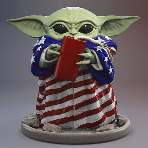 preview of Grogu July 4th 3D Printing Figurine | Assembly