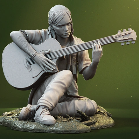 preview of Ellie with Guitar 3D Printing Figurine | Assembly