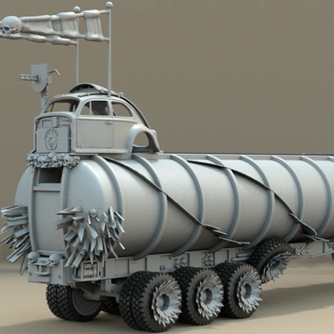 preview of War Rig Tanker 3D Printing Model | Assembly + Action